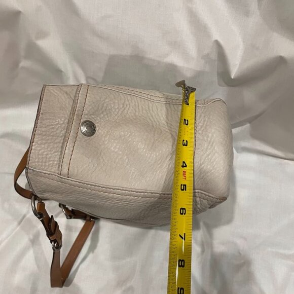 Coach Large Pebbled Leather Tote in Cream with Silvertone Hardware and Side Pock - Picture 8 of 12